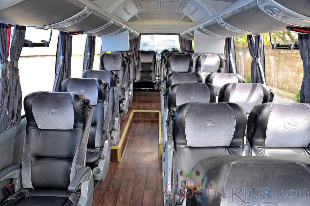  passenger volare coach seat row view from the entrance
 - Costa Rica