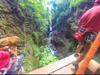 Canyon Narrowest Stretch View From Swinging Platform White River Canyon Zip Line Rincon De La Vieja
 - Costa Rica