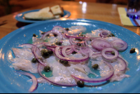 coral caribe sea bass carpaccio 
 - Costa Rica