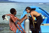 reef runner divers loading up 
 - Costa Rica