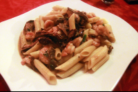 hotel domilocos restaurant shrimp mushroom penne 
 - Costa Rica