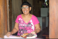 Victoria On The Window Showing Her Gallo Pinto
 - Costa Rica