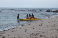 getting in kayaks leaving chora island 
 - Costa Rica