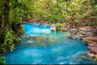 Blue River View From The Hanging Bridge
 - Costa Rica