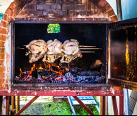 Cafe Monka Chicken On Rack In The Oven
 - Costa Rica