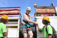 disembarking truck ride
 - Costa Rica