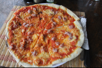 italian sausage pizza aerial
 - Costa Rica