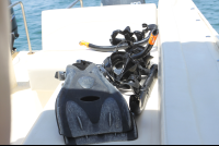 snorkel equipment on boat 
 - Costa Rica