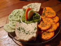 spinach hummus bread carrot cucumber 
 - Costa Rica