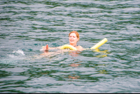 Lady Floating In Playa Huevos Marlin Del Ray Catamaran
 - Costa Rica