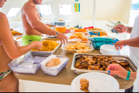 Lunch Time During Marlin Del Ray Catamaran
 - Costa Rica