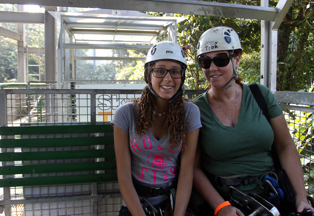 skytrek family on gondola 
 - Costa Rica