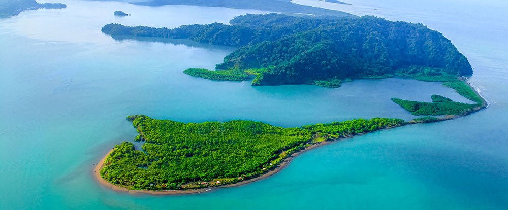 aerial view approaching golfito 
 - Costa Rica