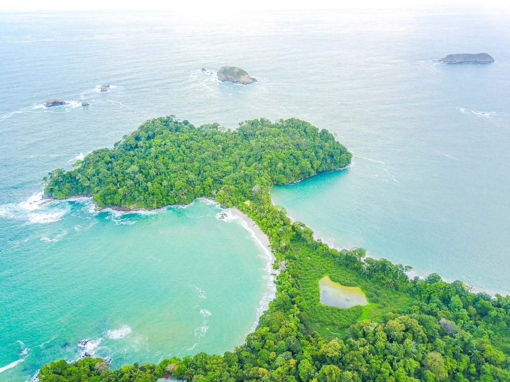 manuel antonio national park cathedral point looking south aerial views
 - Costa Rica