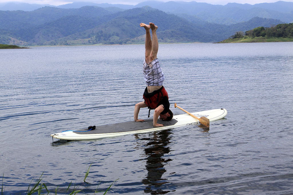 sup lake arenal headstand 
 - Costa Rica