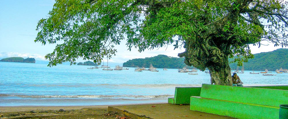 benches fronting coco beach
 - Costa Rica