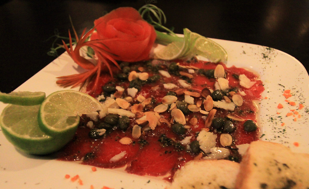 eating a hole mono verde carpaccio 
 - Costa Rica