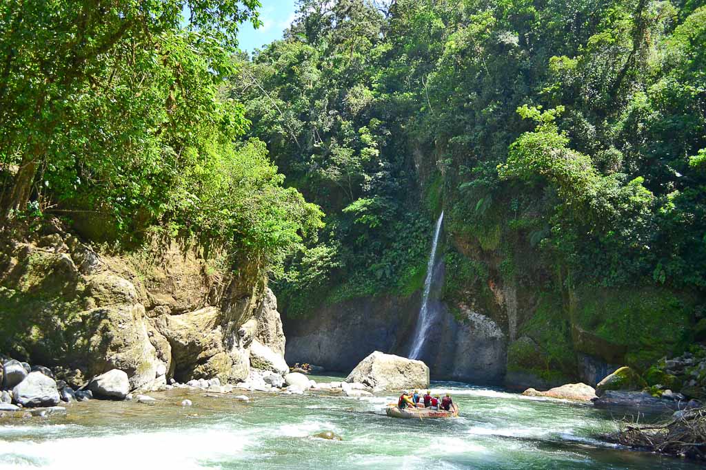 paddling through the canyon
 - Costa Rica