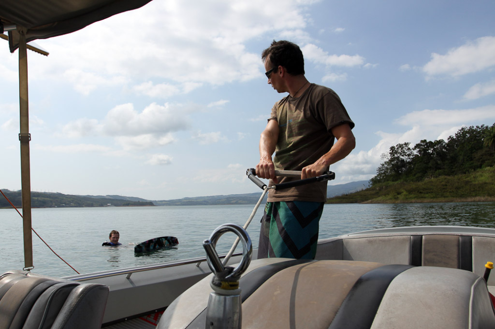 Wakeboarding on Lake Arenal