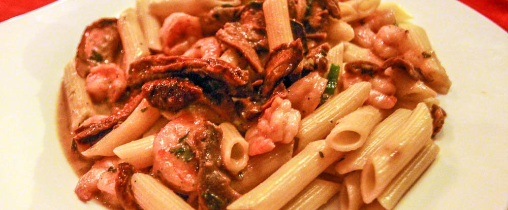 confusione shrimp mushroom penne 
 - Costa Rica