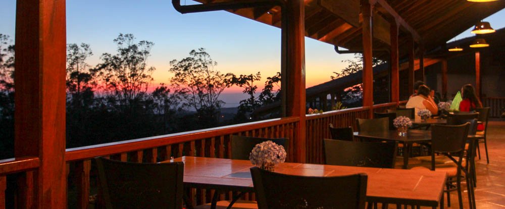 cafe cabure patio sun set 
 - Costa Rica