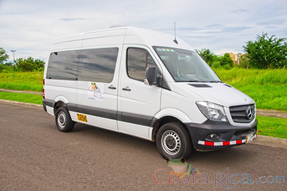 white mercedes benz sprinter van lateral view 
 - Costa Rica