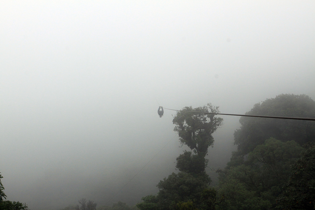 skytrek into the fog 
 - Costa Rica