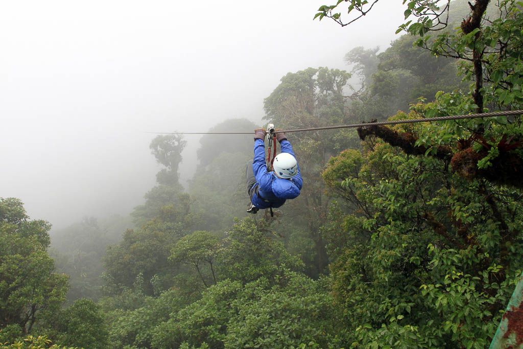 skytrek through the forest 
 - Costa Rica