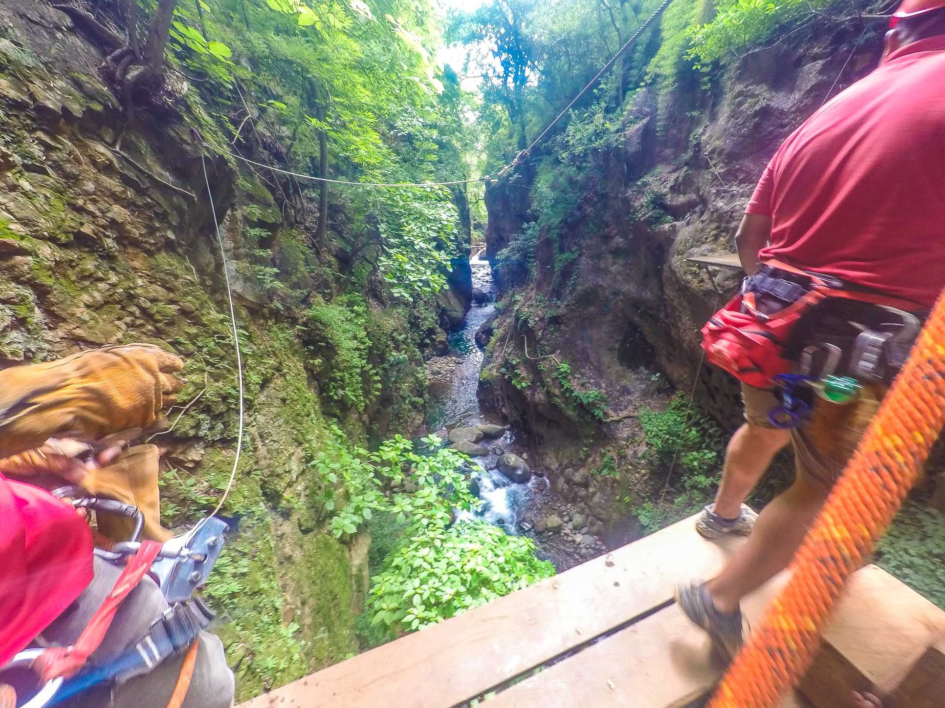 Canyon Narrowest Stretch View From Swinging Platform White River Canyon Zip Line Rincon De La Vieja