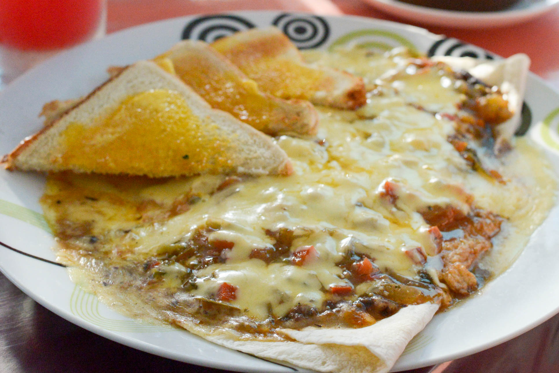Morning Burrito With Bread Restaurante Carolina