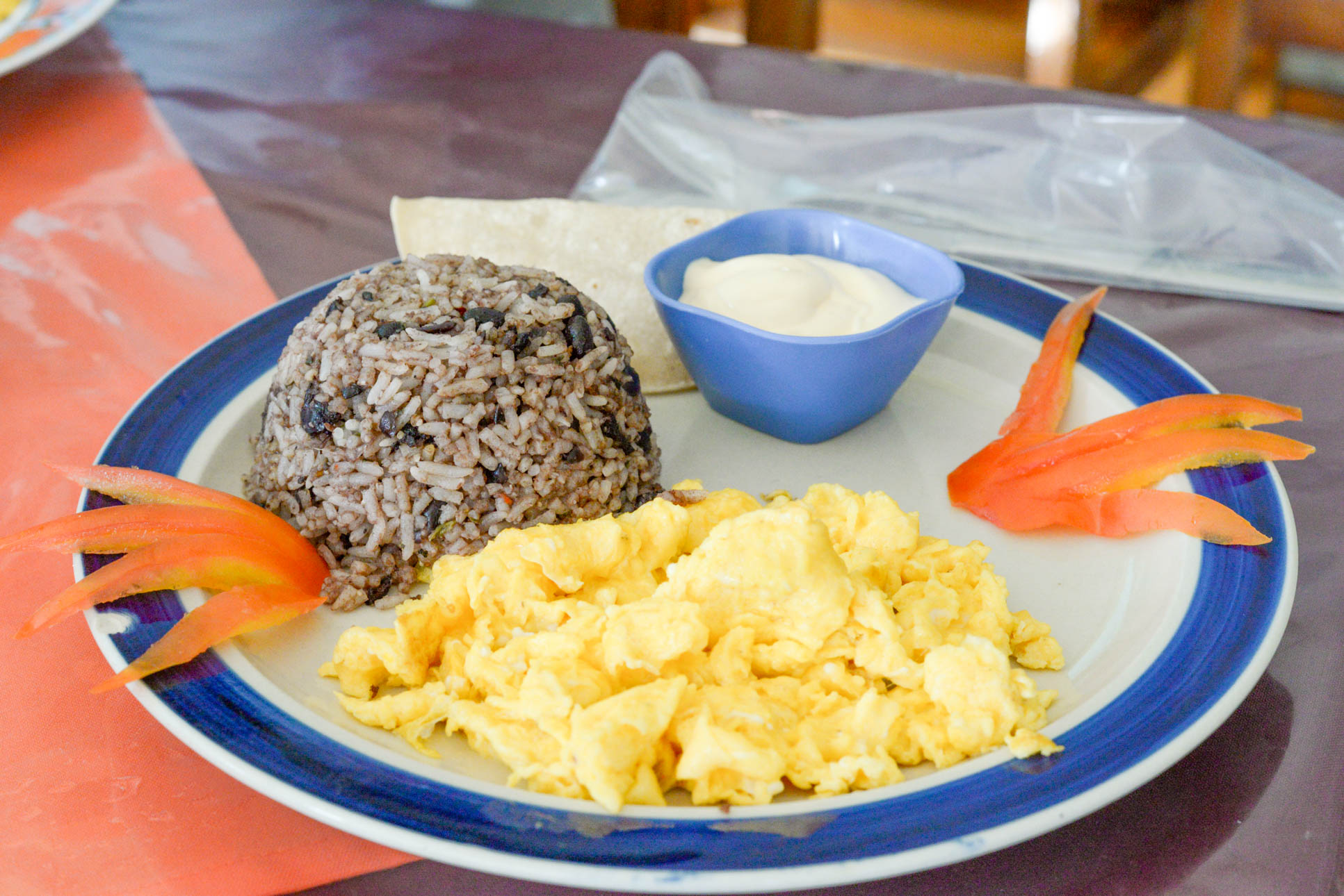 Gallo Pinto With Eggs And Sourcream Restaurante Carolina