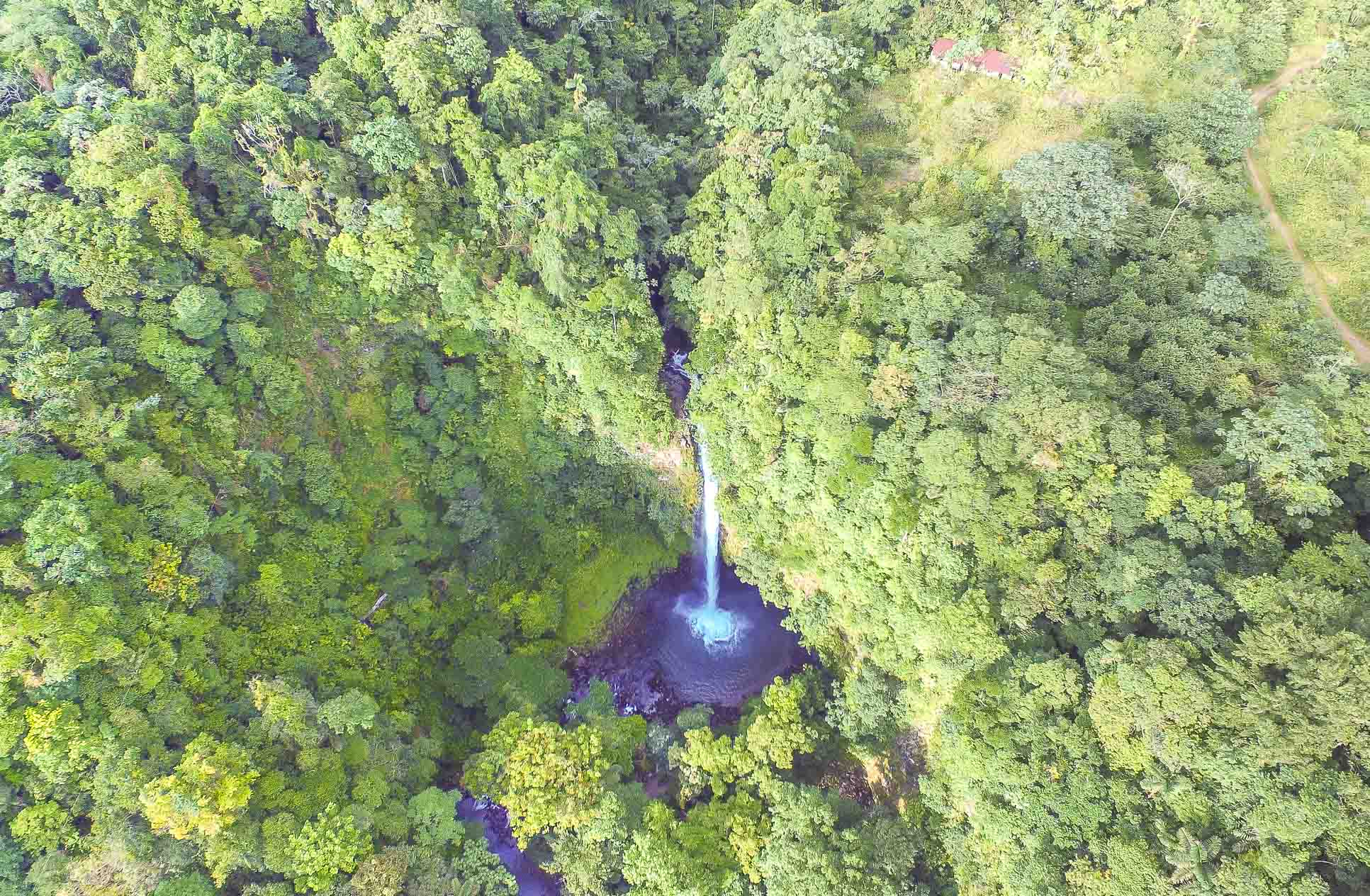 Fortuna Waterfall Aerial View From Above