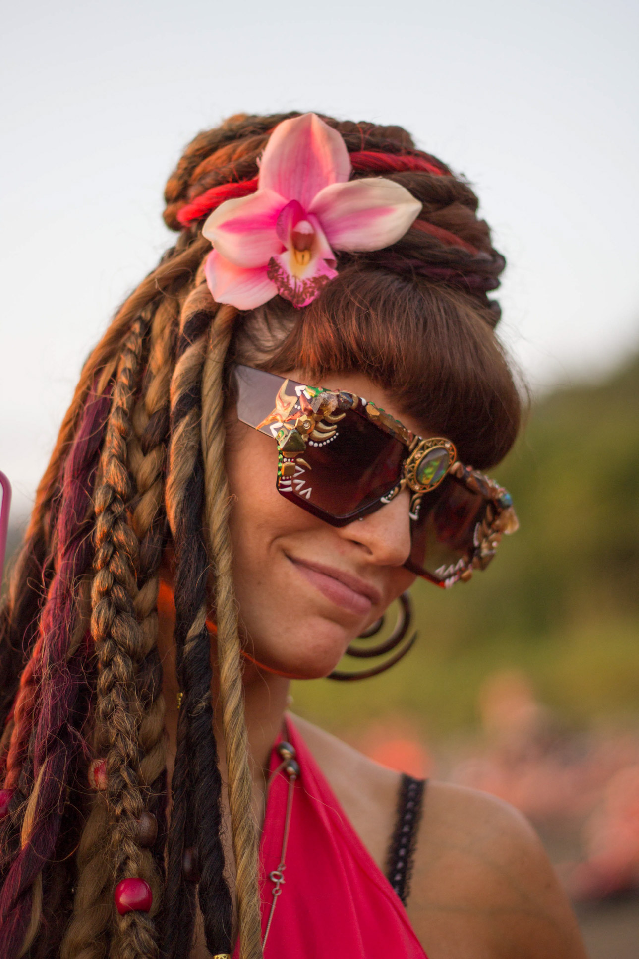 Breaded Hair And Glamorous Sunglasses Envision Festival Costa Rica