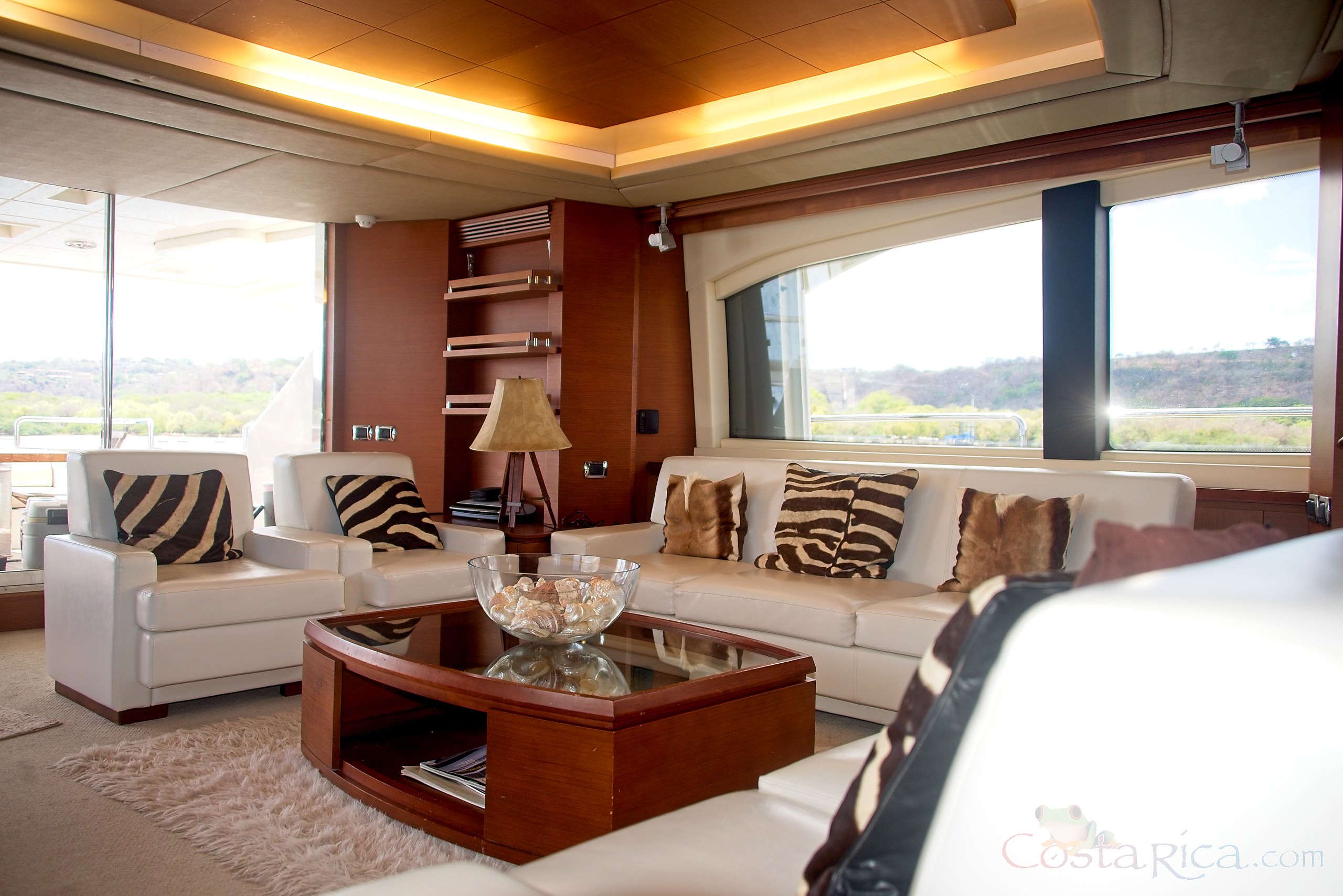 living room with white coaches coffee table yacht azimut 3159.jpg