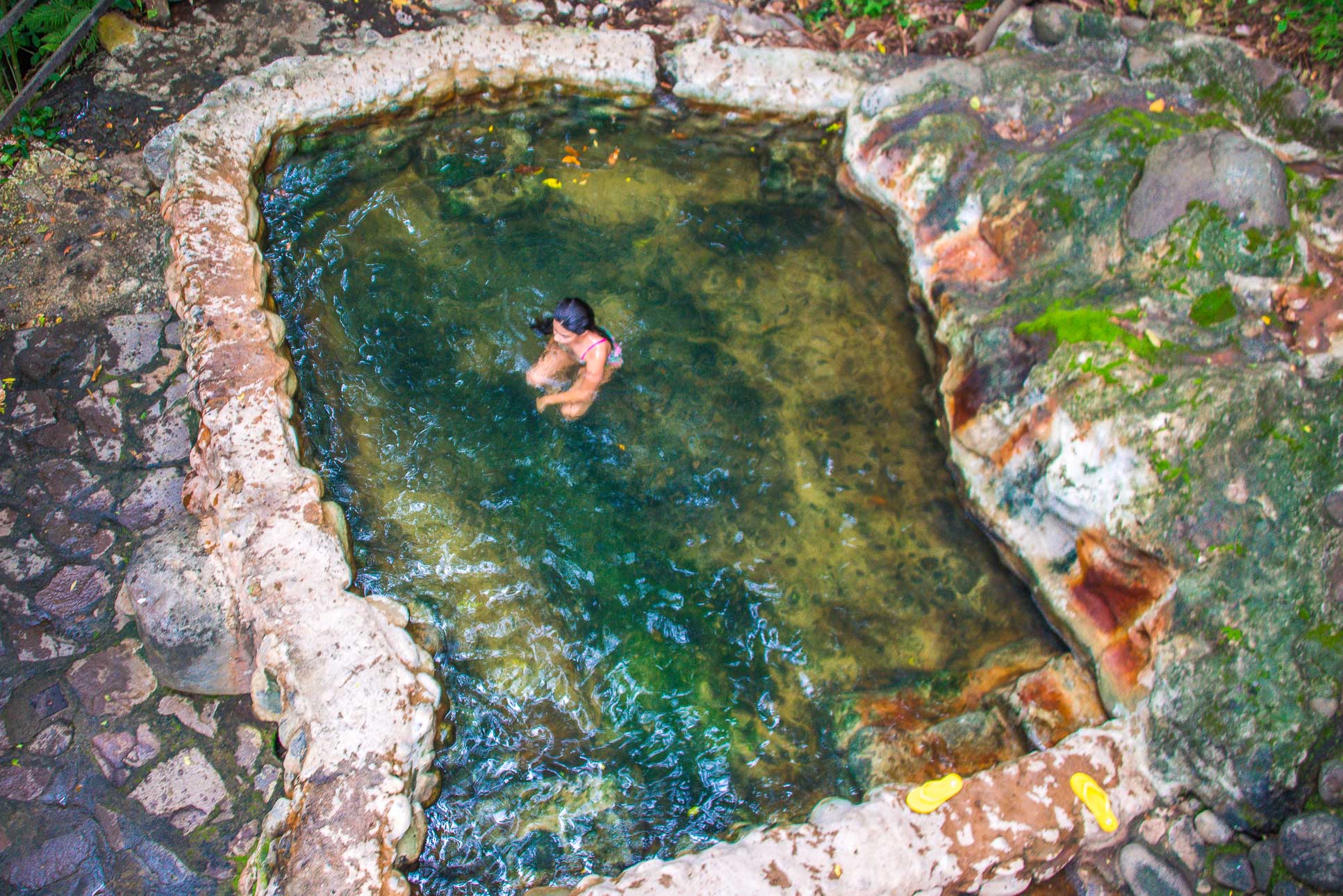 Lady Soaking On A Warm Cement Pool Hot Springs Pools Rincon De La Vieja