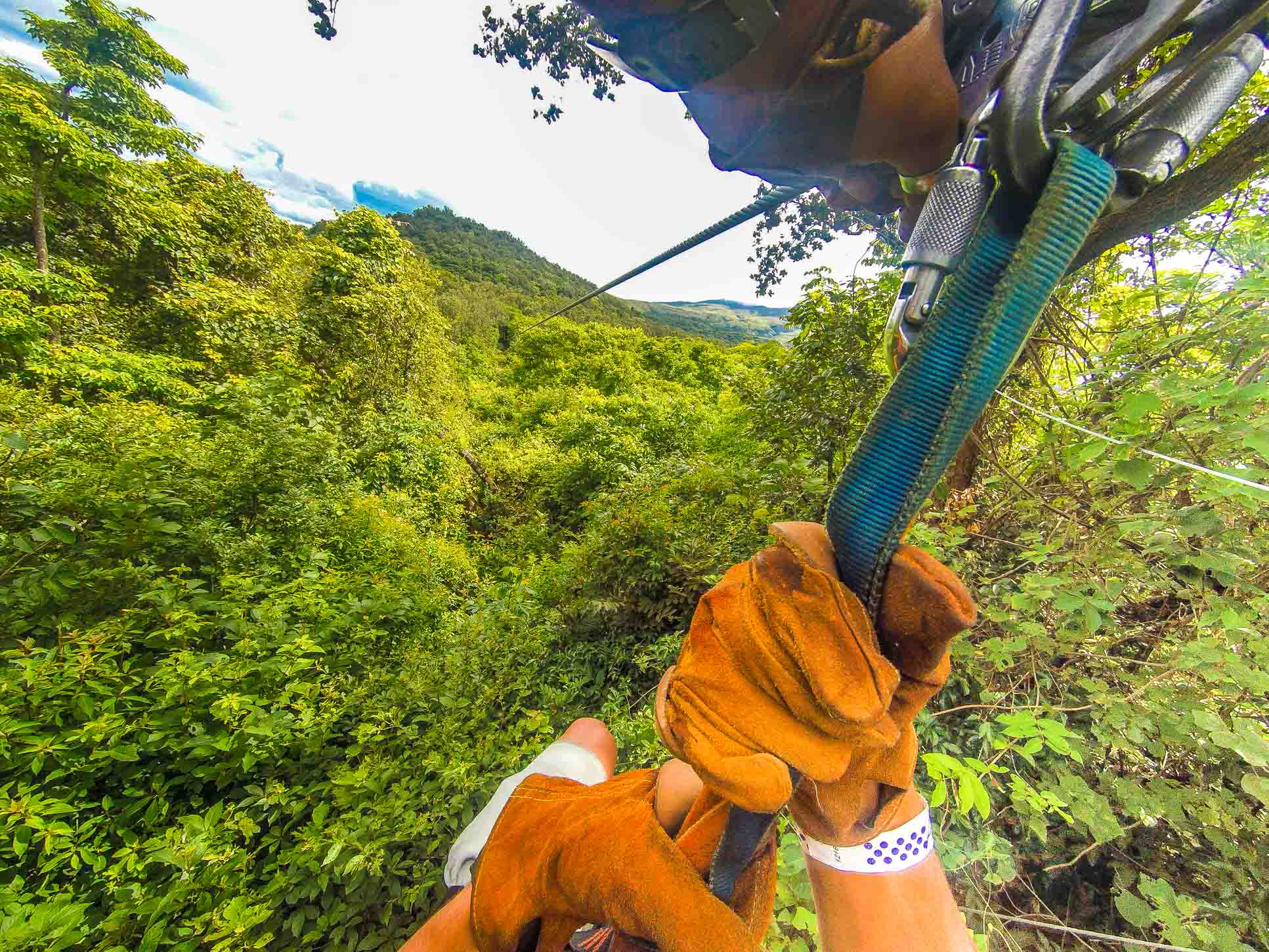 Starting The Second Cable Of White River Canyon Zip Line Rincon De La Vieja