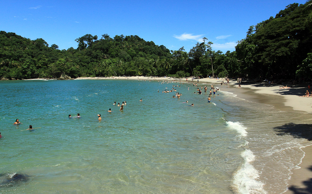 Manuel Antonio Beach   white sand and calm blue water
