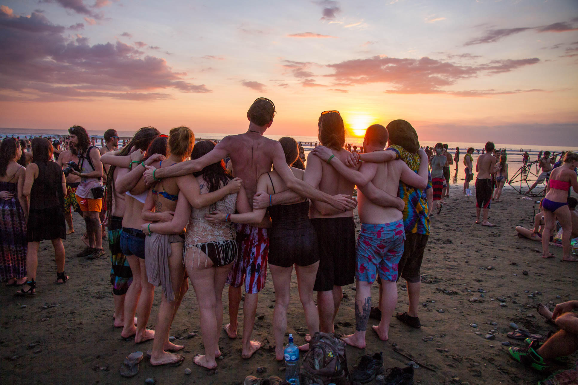 Group Hug During Sunset Envision Festival Costa Rica