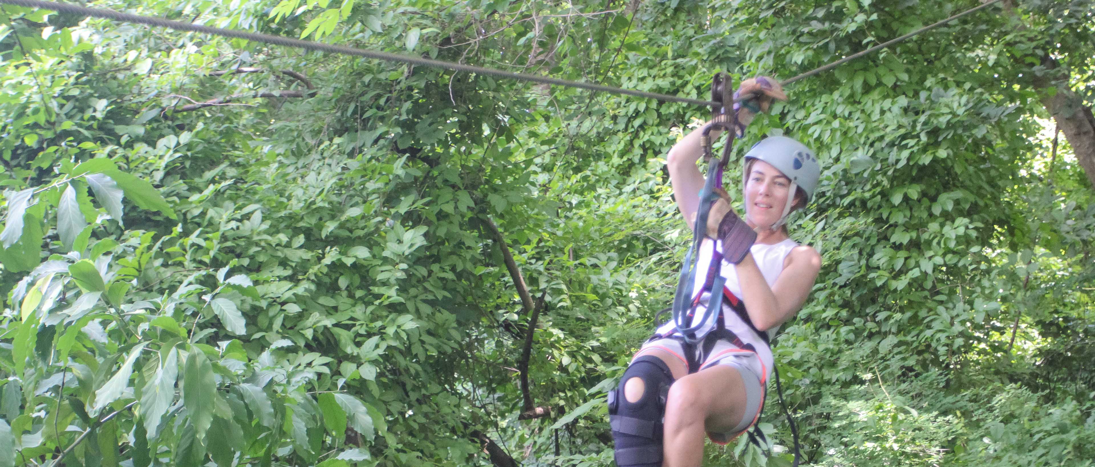 Girl Ziplining On Canopy Mal Pais Tour