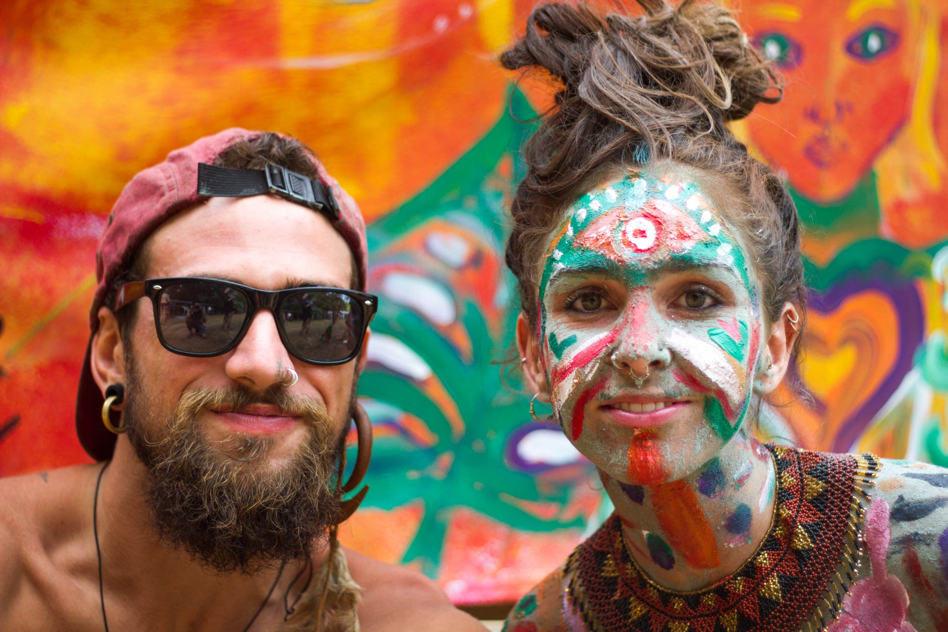 Man And Face Painted Lady Envision Festival Costa Rica