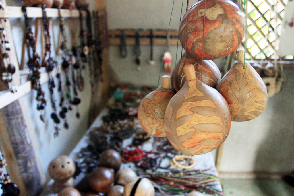 Jewelry made using local materials on the Kekoldi Reservation