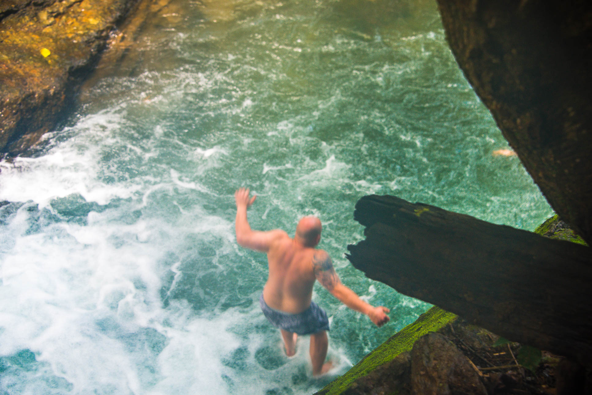 Guy Jumping Off Portalon Waterfall Tour Manuel Antonio