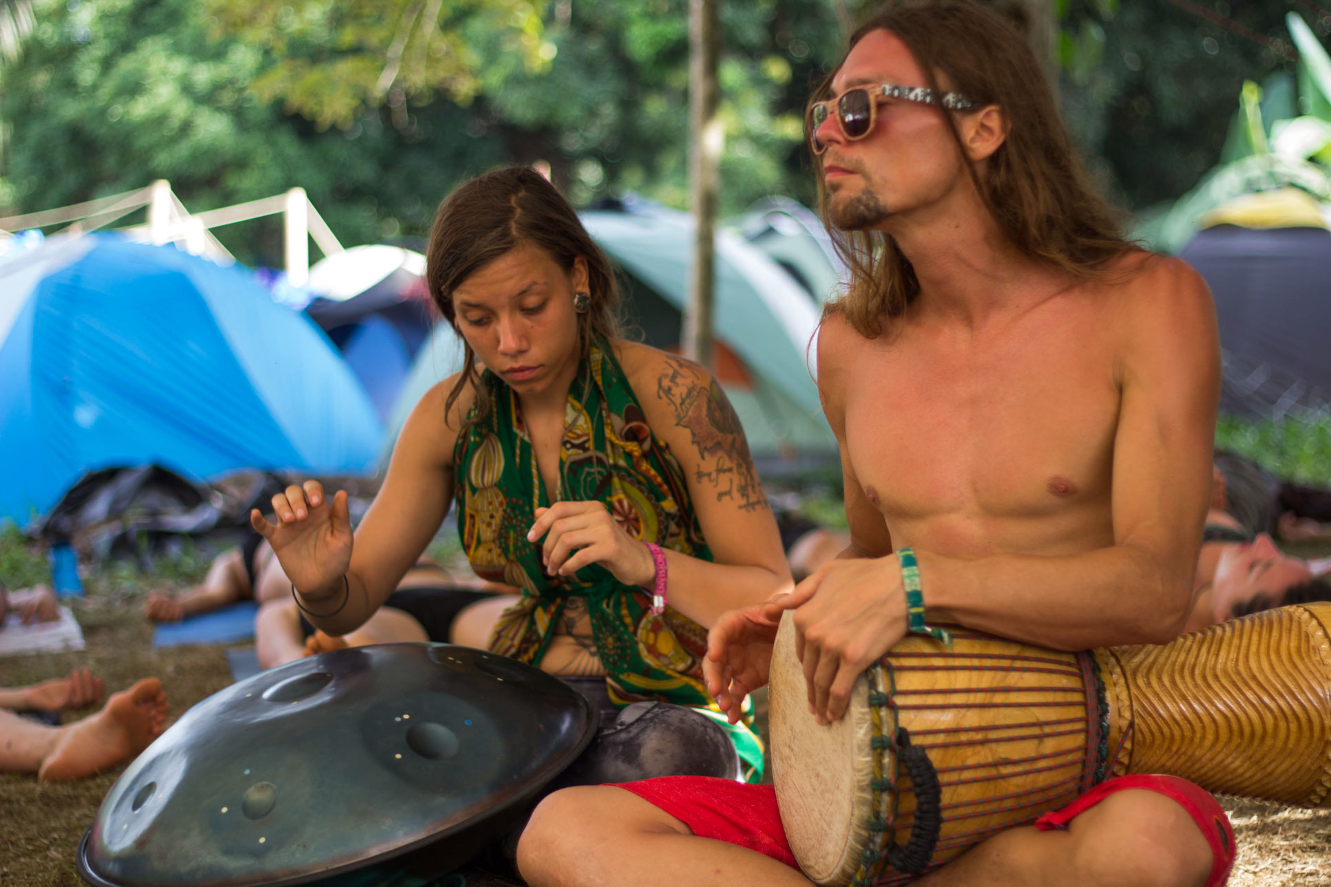 Alexis Holland Playing The Hang Drum Envision Festival Costa Rica