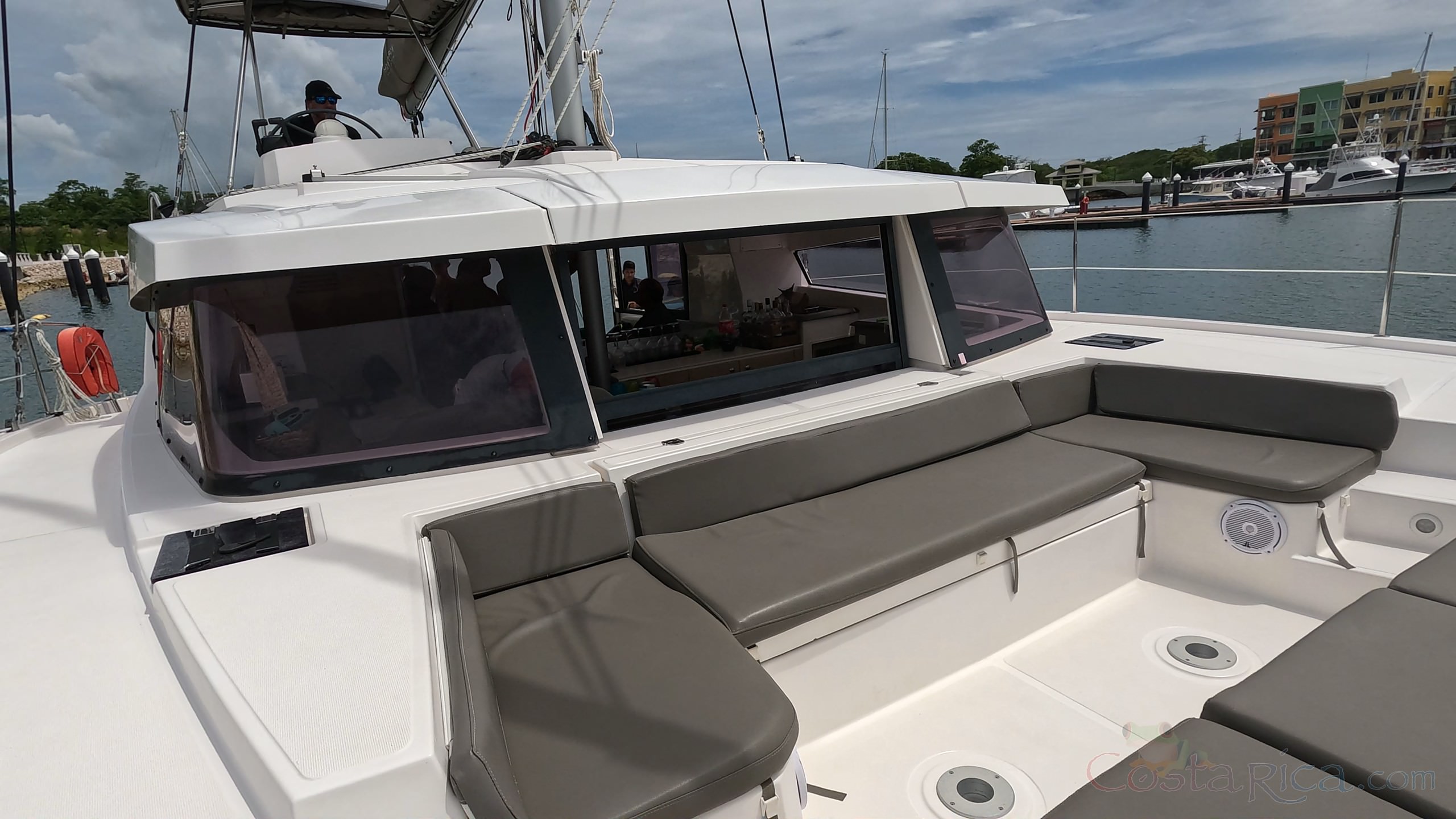 lateral view of bow with social area 41 foot luxury charter catamaran guanacaste.jpg