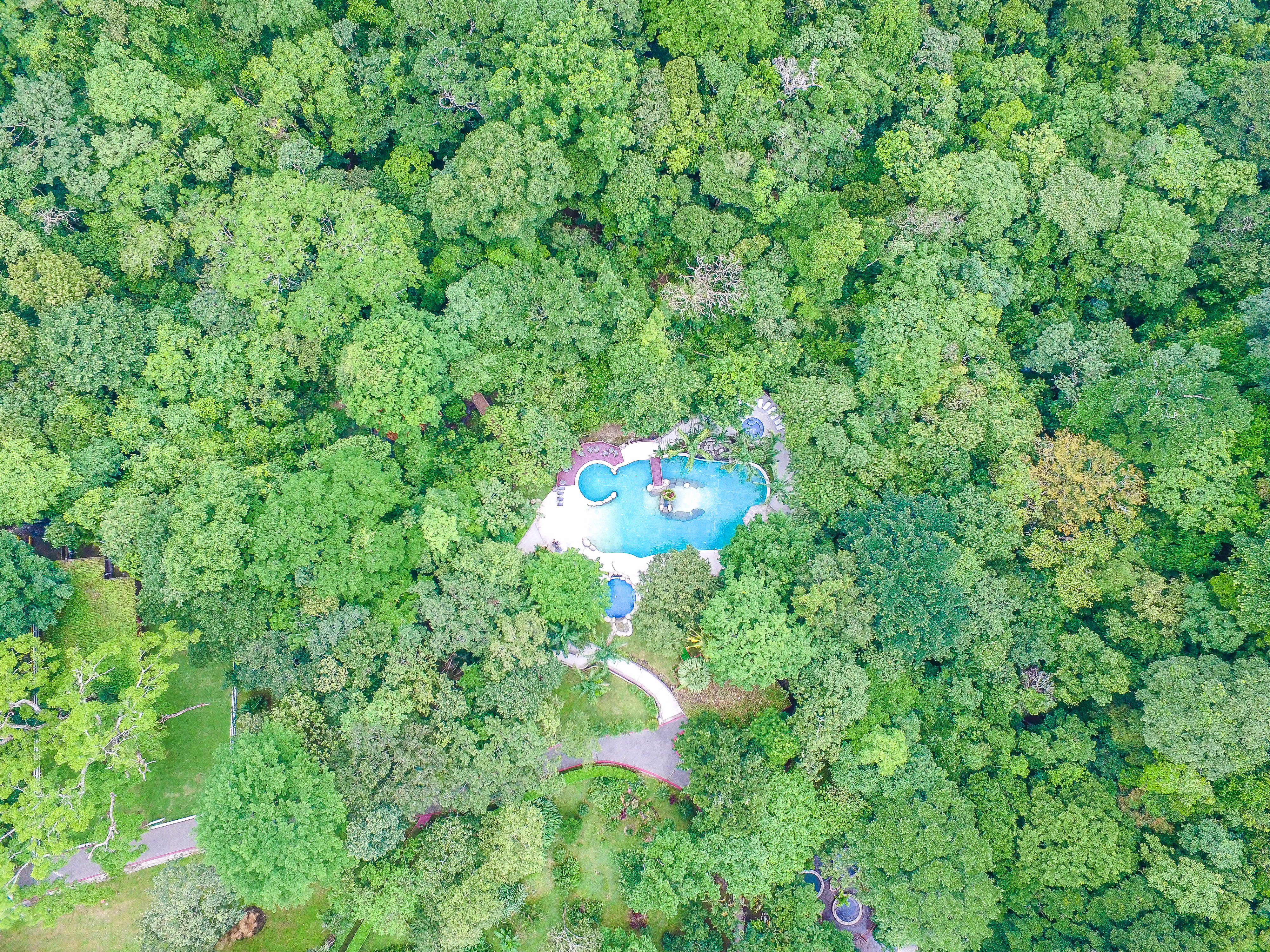 Aerial View Of Spa Facilities And Hotel In Borinquen Property Rincon De La Vieja Volcano