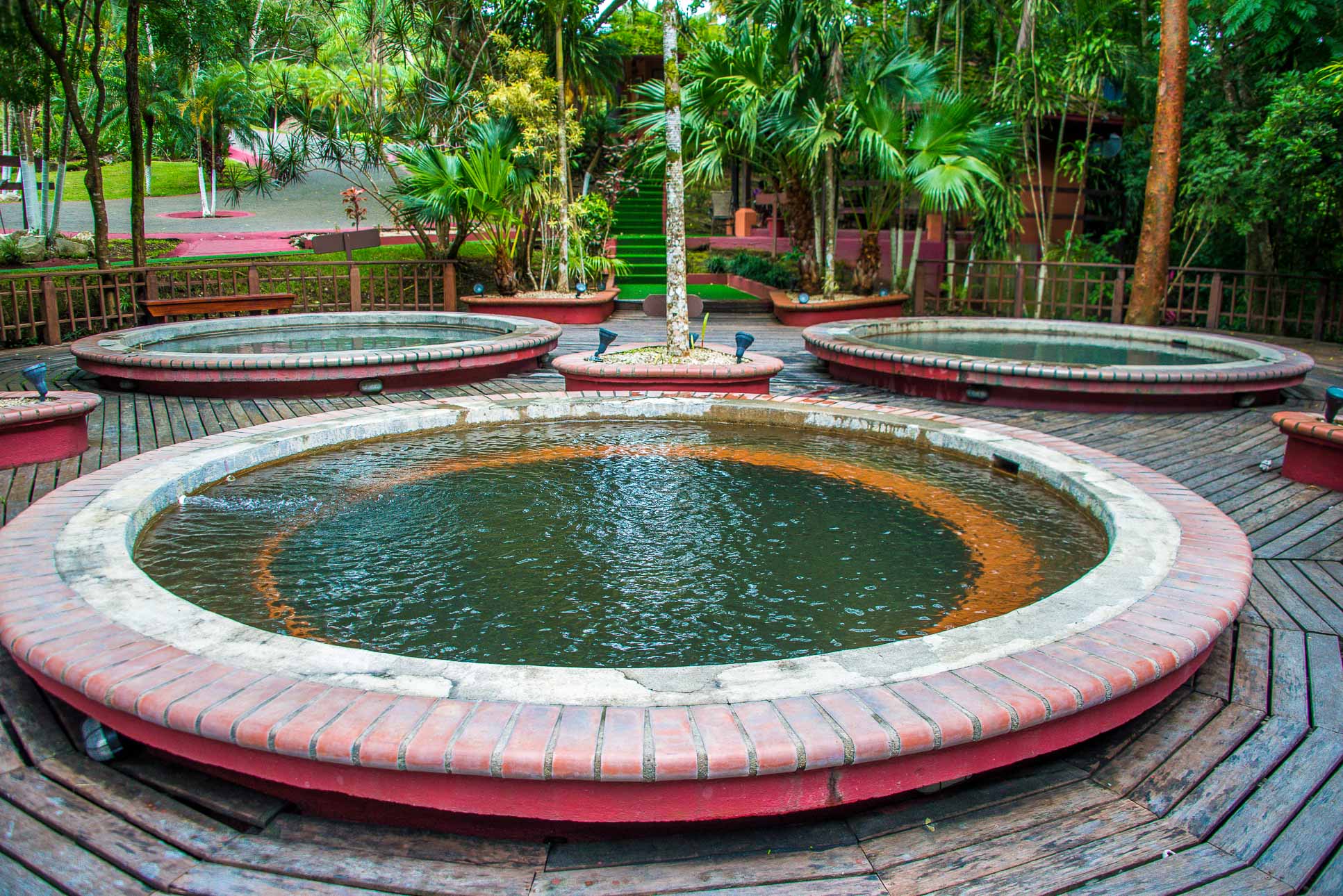 Three Hot Spring Cement Pool In Borinquen Property Rincon De La Vieja Volcano