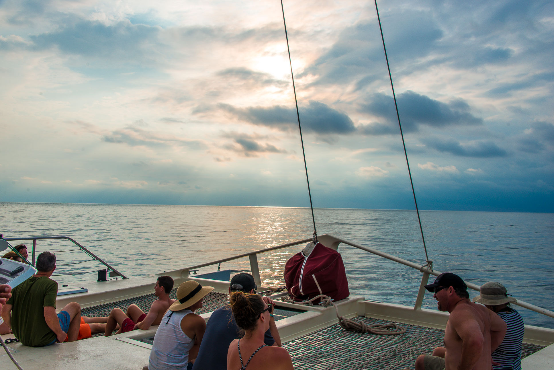 Sun Rays Reflected On The Ocean Surface Marlin Del Ray Catamaran