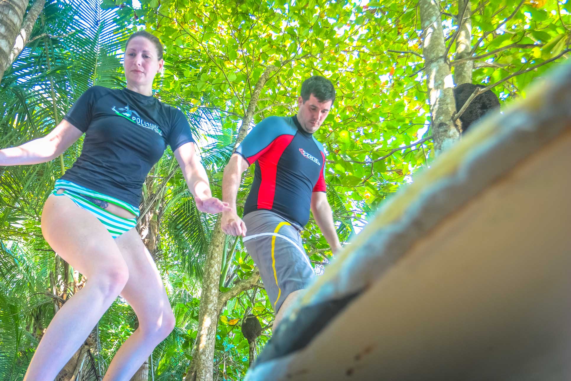 Couple On Surf Lesson On Land Pollo Surf School Matapalo