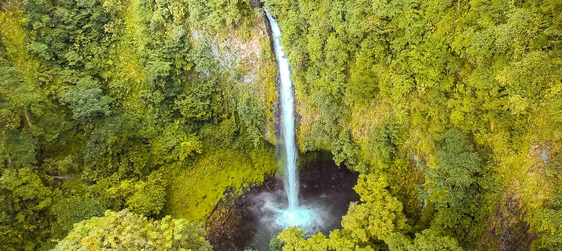 Fortuna Waterfall Aerial Front View