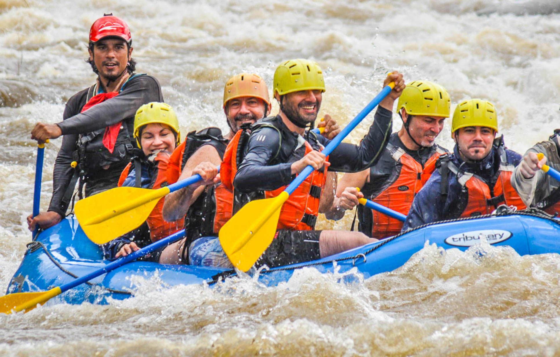 Grande De Orosi Whitewater Rafting On A Calm Area